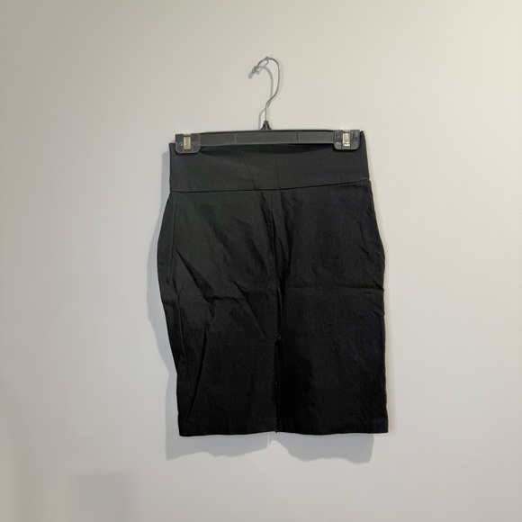 Simons | womens small Black Pencil Skirt Knee-Length with slit and elastic waist - Picture 2 of 5
